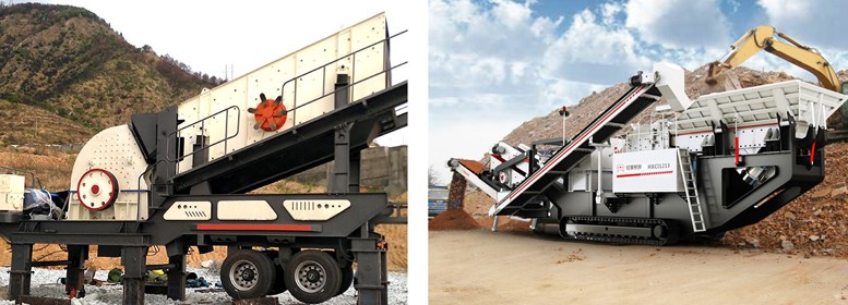 按驅(qū)動方式車載型破石設(shè)備分為輪胎式與履帶式兩種 按驅(qū)動方式車載型破石設(shè)備分為輪胎式與履帶式兩種