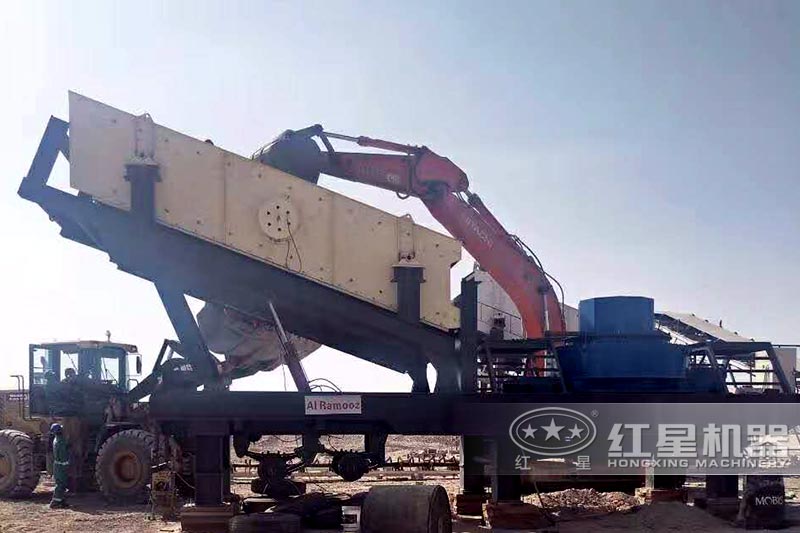 制砂、篩分一體化移動(dòng)式鵝卵石篩選機(jī)