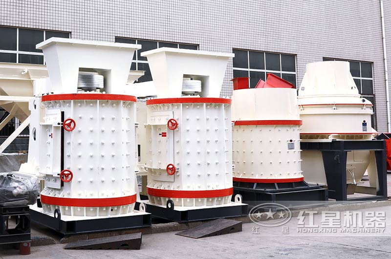 復合式石子制砂機，成品呈立方體狀，粒型好