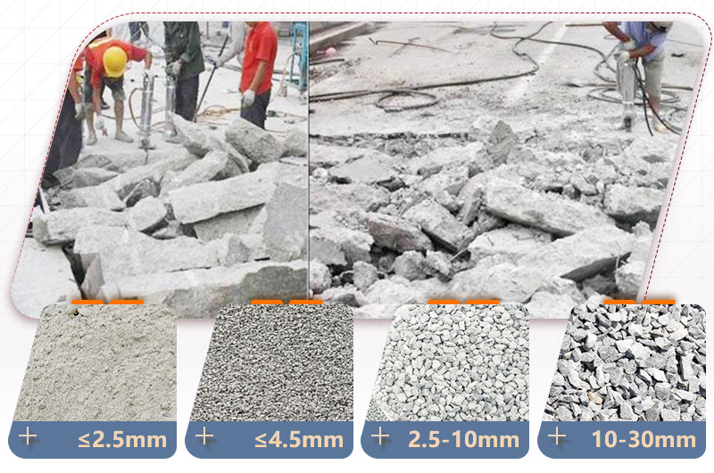 混凝土破碎成品規(guī)格多，用途廣
